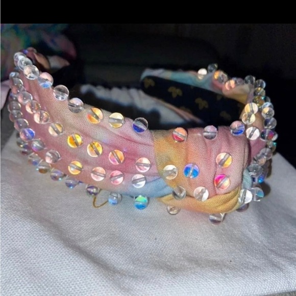NWT LA Bella Rainbow Iridescent Headband with Glass Beads - Picture 4 of 12